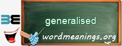 WordMeaning blackboard for generalised